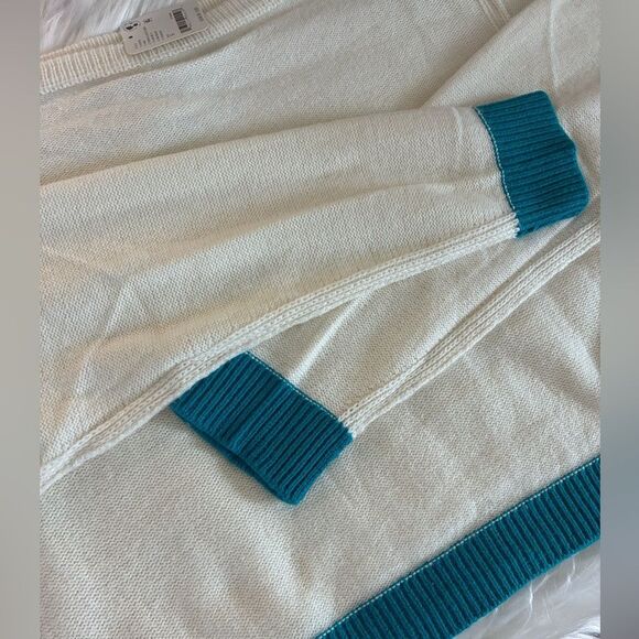 NWT Free People Into the Blue Long Sleeve Cropped Sweater in Tropical Blue - Picture 8 of 10